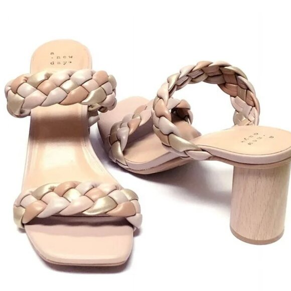 a new day Shoes - New (NWOT) A New Day Braided Beige Neutral Colored Basil Heeled Sandals